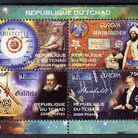 Chad 2009 Europa - Year of Astronomy perf sheetlet containing 4 values unmounted mint. Note this item is privately produced and is offered purely on its thematic appeal