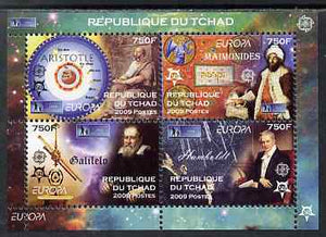 Chad 2009 Europa - Year of Astronomy perf sheetlet containing 4 values unmounted mint. Note this item is privately produced and is offered purely on its thematic appeal