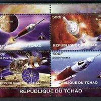 Chad 2009 Space - Ares Mission perf sheetlet containing 4 values unmounted mint. Note this item is privately produced and is offered purely on its thematic appeal