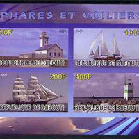 Djibouti 2009 Lighthouses and Ships #1 imperf sheetlet containing 4 values unmounted mint