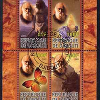 Djibouti 2009 Bicentenary of Charles Darwin perf sheetlet containing 4 values fine cto used