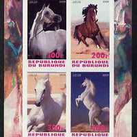 Burundi 2009 Horses imperf sheetlet containing 4 values unmounted mint