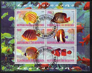 Burundi 2009 Tropical Fish #1 perf sheetlet containing 6 values fine cto used