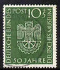 Germany - West 1953 50th Anniversary of Science Museum 10pf + 5pf fine cds used SG 1089