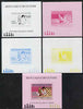 Guinea - Conakry 2008 Chinese Chess Champions - Bu Xiangi-Zhi individual deluxe sheet - the set of 5 imperf progressive proofs comprising the 4 individual colours plus all 4-colour composite, unmounted mint