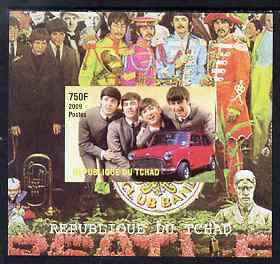 Chad 2009 50th Anniversary of the Mini featuring The Beatles #2 individual imperf deluxe sheet unmounted mint. Note this item is privately produced and is offered purely on its thematic appeal