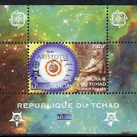 Chad 2009 Europa - Year of Astronomy #3 (Aristotle) individual perf deluxe sheet unmounted mint. Note this item is privately produced and is offered purely on its thematic appeal