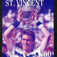 St Vincent - Bequia 1988 International Tennis Players $3 (Pat Cash) imperf progressive proof in blue & magenta only unmounted mint*