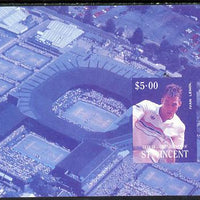 St Vincent - Bequia 1988 International Tennis Players $5 m/sheet (Ivan Lendl) imperf progressive proof in blue & magenta only unmounted mint