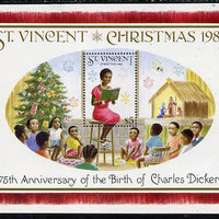 St Vincent 1987 Christmas (Charles Dickens) m/sheet (Teacher reading to Class) unmounted mint SG MS 1124