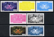 Staffa 1974 Butterflies & Scout Anniversary 2p (Garden Tiger) set of 7 imperf progressive colour proofs comprising the 4 individual colours plus 2, 3 and all 4-colour composites unmounted mint