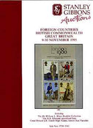 Auction Catalogue - Great Britain - Stanley Gibbons 9-10 Nov 1995 - incl the Mayo Booklet coll, Khatami's Iran & Castle errors (plus Commonwealth & Foreign) - cat only