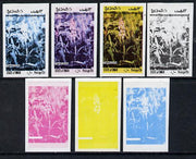 Oman 1973 Orchids (With Scout Emblems) 12b (Fragrant Orchid) set of 7 imperf progressive colour proofs comprising the 4 individual colours plus 2, 3 and all 4-colour composites unmounted mint