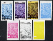 Oman 1973 Orchids (With Scout Emblems) 15b (Fen Orchid) set of 7 imperf progressive colour proofs comprising the 4 individual colours plus 2, 3 and all 4-colour composites unmounted mint