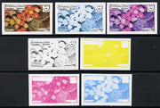 Eynhallow 1974 Fruit (Scout Anniversary) 1p (Black Bryony) set of 7 imperf progressive colour proofs comprising the 4 individual colours plus 2, 3 and all 4-colour composites unmounted mint