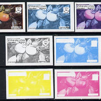 Eynhallow 1974 Fruit (Scout Anniversary) 4p (Crab Apple) set of 7 imperf progressive colour proofs comprising the 4 individual colours plus 2, 3 and all 4-colour composites unmounted mint