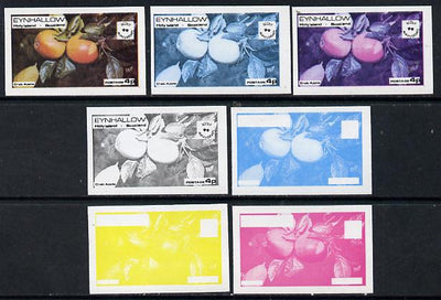 Eynhallow 1974 Fruit (Scout Anniversary) 4p (Crab Apple) set of 7 imperf progressive colour proofs comprising the 4 individual colours plus 2, 3 and all 4-colour composites unmounted mint