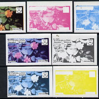 Eynhallow 1974 Fruit (Scout Anniversary) 5p (Honeysuckle) set of 7 imperf progressive colour proofs comprising the 4 individual colours plus 2, 3 and all 4-colour composites unmounted mint