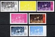 Dhufar 1974 Scout Anniversary (Wildlife) 10b (Roan Antelope) set of 7 imperf progressive colour proofs comprising the 4 individual colours plus 2, 3 and all 4-colour composites unmounted mint