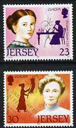 Jersey 1996 Europa - Famous Women (Elizabeth Garrett & Emmeline Pankhurst) set of 2 unmounted mint, SG 739-40