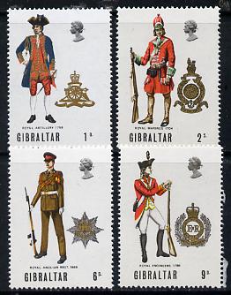 Gibraltar 1969 Military Uniforms #1 set of 4 unmounted mint, SG 240-43*