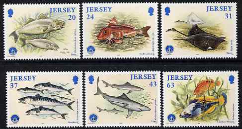 Jersey 1998 International Year of the Ocean - Fishes set of 6, unmounted mint SG 864-69