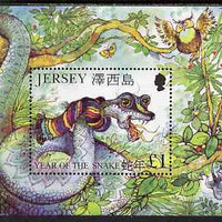 Jersey 2001 Chinese New Year - Year of the Snake perf m/sheet unmounted mint, SG MS972