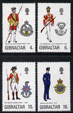 Gibraltar 1974 Military Uniforms #6 set of 4 unmounted mint, SG 331-34