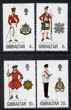 Gibraltar 1975 Military Uniforms #7 set of 4 unmounted mint, SG 340-43