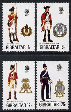 Gibraltar 1976 Military Uniforms #8 set of 4 unmounted mint, SG 363-66*