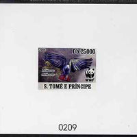 St Thomas & Prince Islands 2009 WWF - Parrots #1 imperf de-luxe sheet on thin card