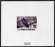 St Thomas & Prince Islands 2009 WWF - Parrots #2 imperf de-luxe sheet on thin card