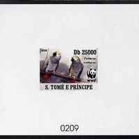 St Thomas & Prince Islands 2009 WWF - Parrots #3 imperf de-luxe sheet on thin card