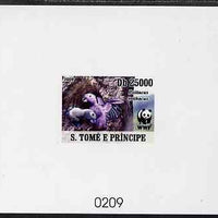 St Thomas & Prince Islands 2009 WWF - Parrots #4 imperf de-luxe sheet on thin card