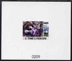 St Thomas & Prince Islands 2009 WWF - Parrots #4 imperf de-luxe sheet on thin card