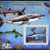 St Thomas & Prince Islands 2009 Sharks & Jelly Fish perf s/sheet unmounted mint