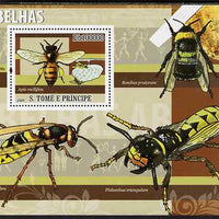 St Thomas & Prince Islands 2009 Bees perf s/sheet unmounted mint