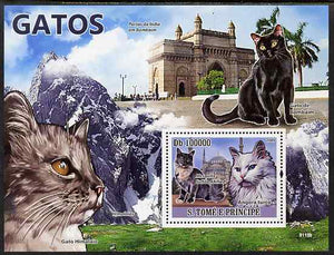 St Thomas & Prince Islands 2009 Cats perf s/sheet unmounted mint