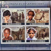 St Thomas & Prince Islands 2009 Missing Children perf sheetlet containing 4 values unmounted mint