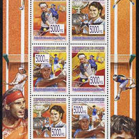 Guinea - Conakry 2008 Tennis - Federer & Nadal perf sheetlet containing 6 values unmounted mint, Michel 5622-27