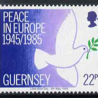 Guernsey 1985 40th Anniversary of Peace in Europe 22p unmounted mint, SG 337