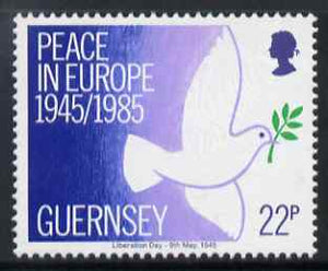 Guernsey 1985 40th Anniversary of Peace in Europe 22p unmounted mint, SG 337