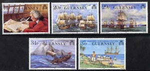 Guernsey 1990 250th Anniversary of Anson's Circumnavigation set of 5 unmounted mint, SG 496-500