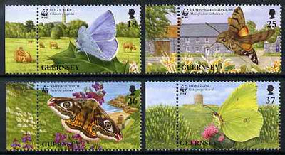 Guernsey 1997 WWF - Endangered Species - Butterflies & moths set of 4 unmounted mint, SG 730-33