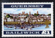 Guernsey 1969-70 £1 View of Guernsey (perf 13.5) unmounted mint, SG 28a