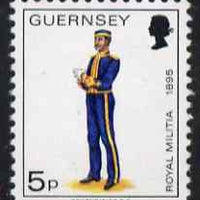 Guernsey 1974-78 Field Officer, Royal Guernsey Artillery 5p from Militia Uniforms def set unmounted mint, SG 105a