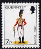 Guernsey 1974-78 Officer, East Regiment 7p from Militia Uniforms def set unmounted mint, SG 107a