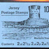 Jersey 1971 Views 10p (Martello Tower) booklet complete each stamp with wide margin at top, SG B4a