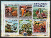 St Thomas & Prince Islands 2009 Dinosaurs & Minerals perf sheetlet containing 4 values unmounted mint