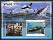 St Thomas & Prince Islands 2009 Submarines & Sharks perf sheetlet containing 4 values unmounted mint